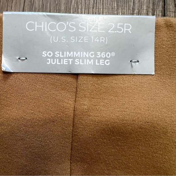 NWT Chico’s Juliet Ponte Trim Detail Tan Slimming Strech Ankle Pants Mid Rise 14 - Picture 8 of 14